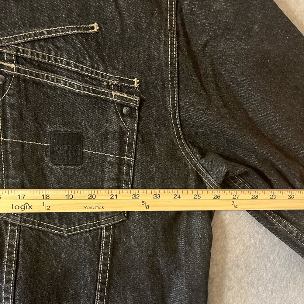 Marithe Francois Girbaud Denim Jean Trucker Jacket Coat Men’s 3XL Black Cotton - Picture 12 of 15